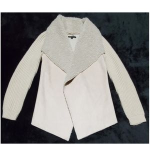Suede knitted sweater blazer